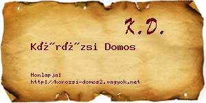 Körözsi Domos névjegykártya